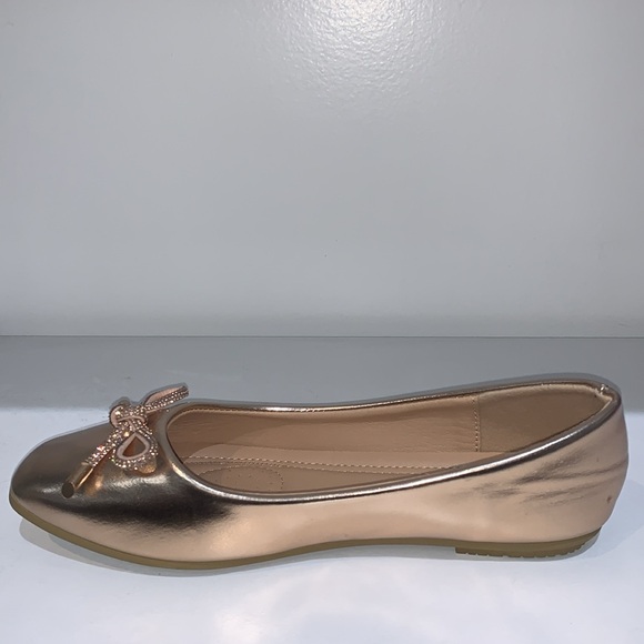 ROSE GOLD SPARKLY BOW FLATS - Picture 6 of 7